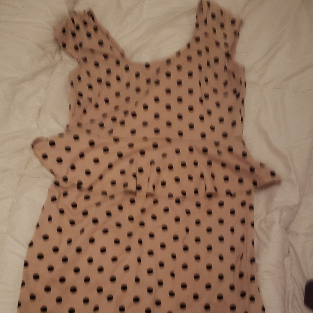 Polka dot peplum dress